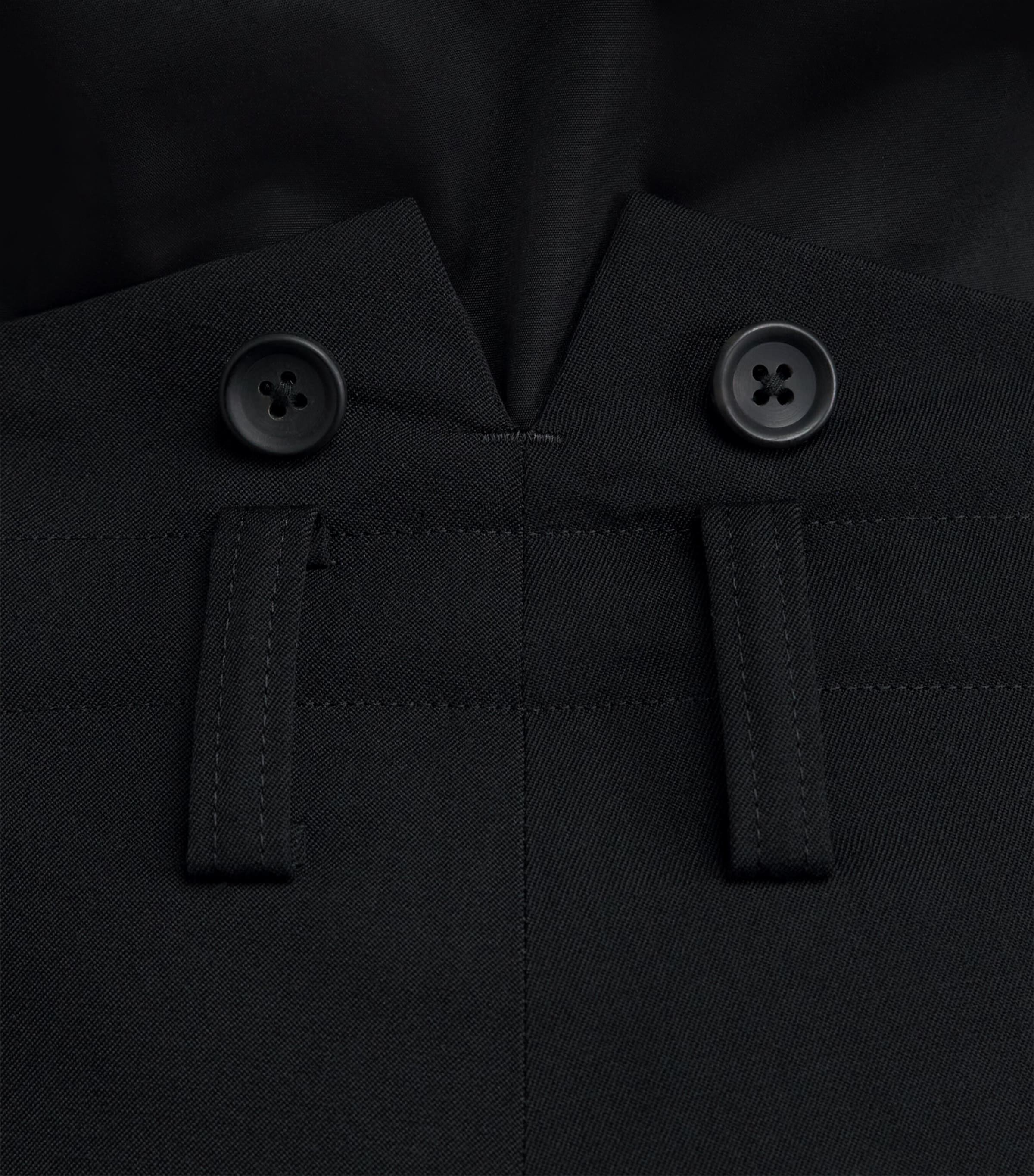 Yohji Yamamoto Mens Wool Suspender Trousers Black Image 3