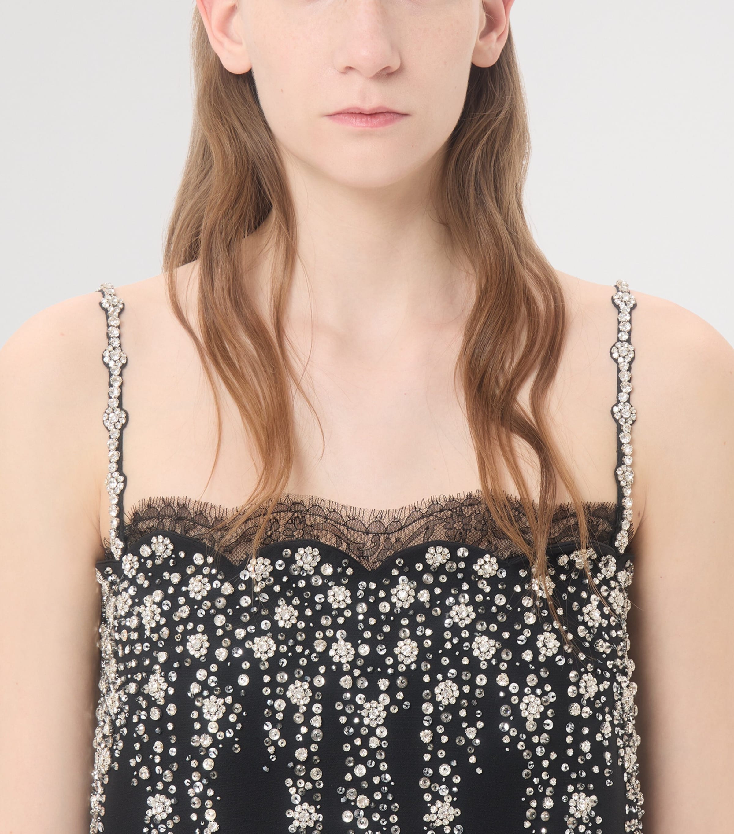 Valentino Womens Virgin Wool-Silk Embellished Mini Dress Nud Image 6