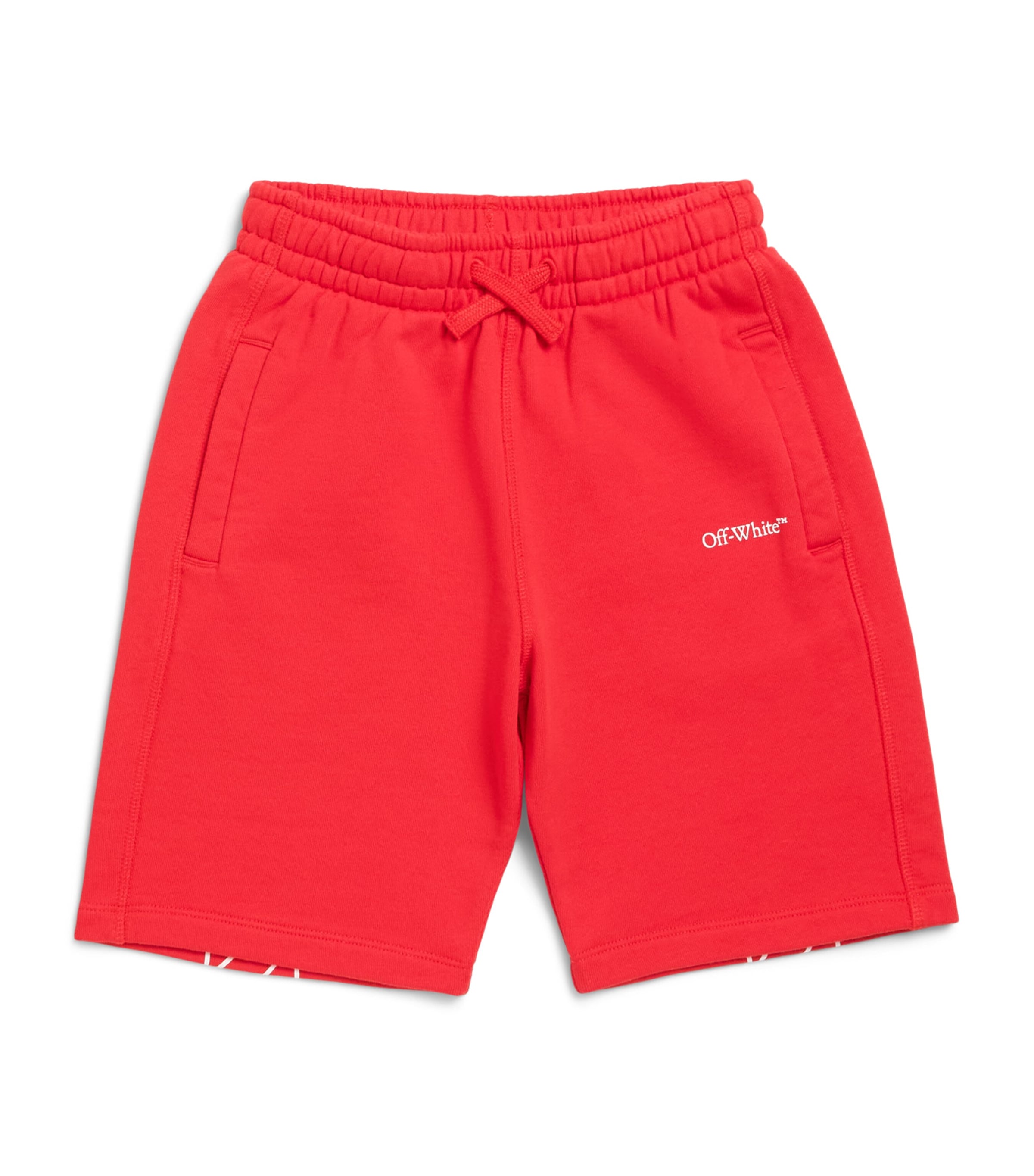 Off-White Kids Logo Print Sweatshorts (4-12+ Years) Hight Risk Red Image 1
