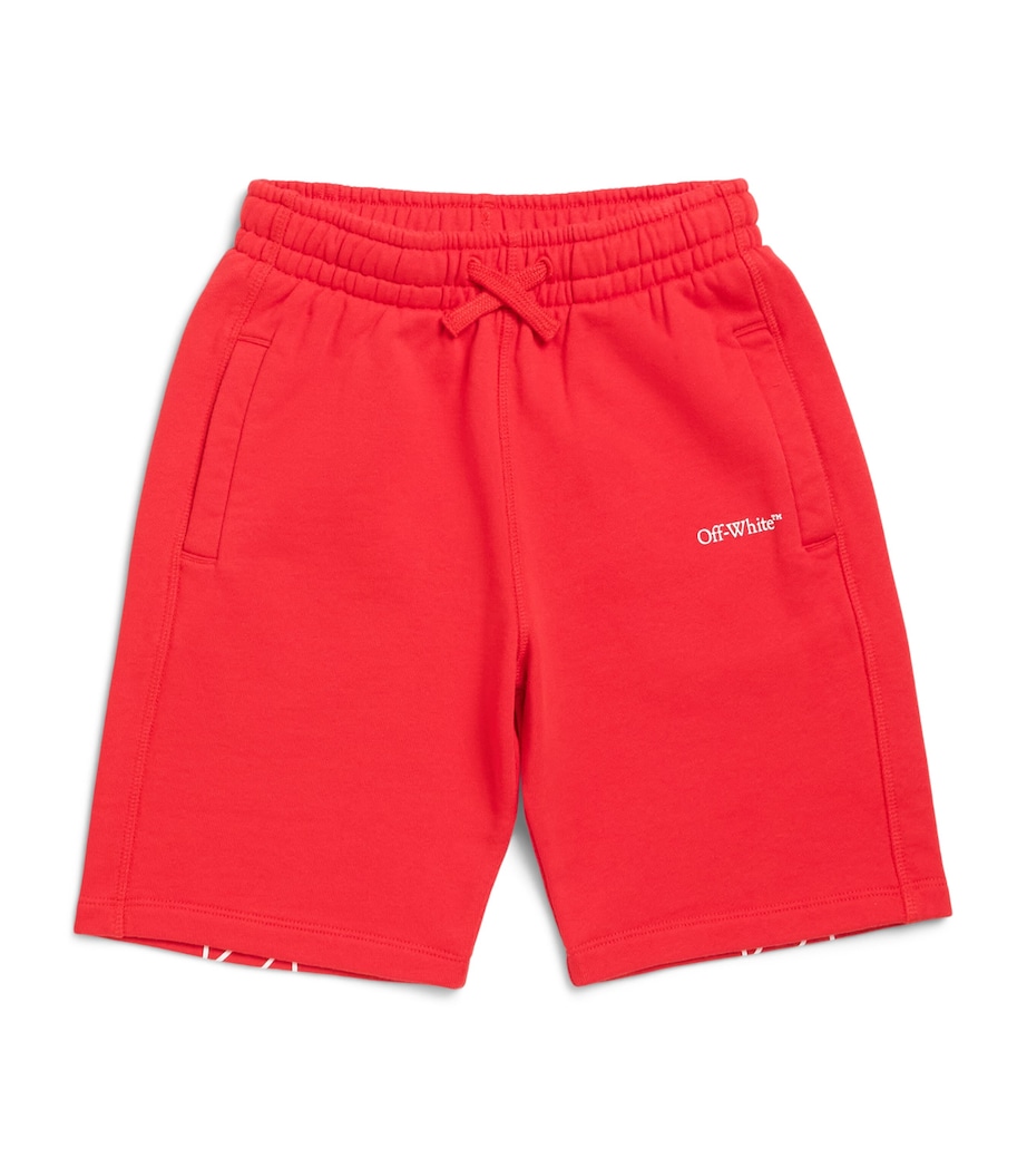 Off-White Kids Logo Print Sweatshorts (4-12+ Years) Hight Risk Red Image 1