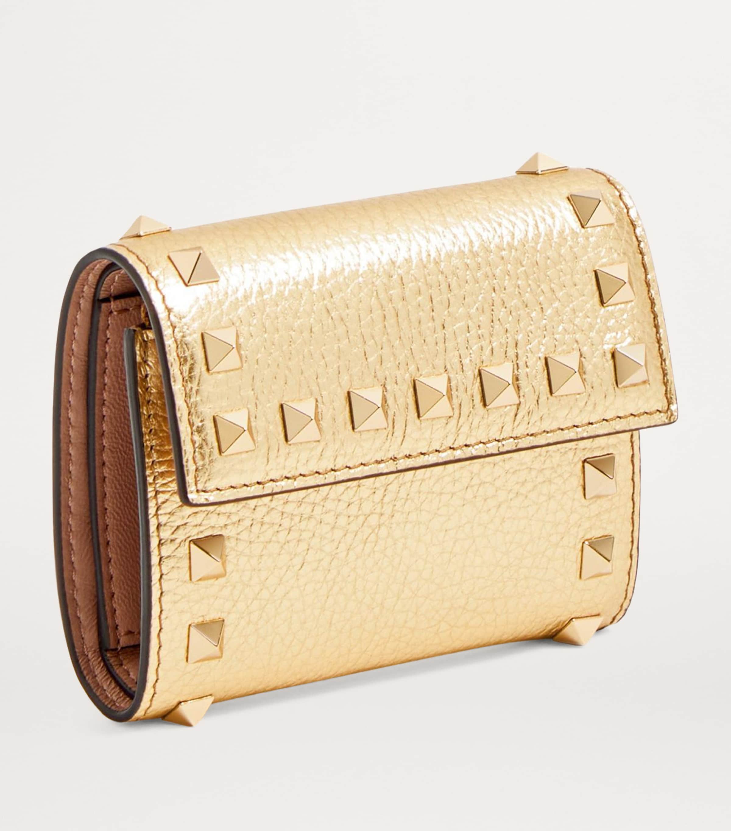 Metallic Leather Rockstud Wallet I8M Image 2