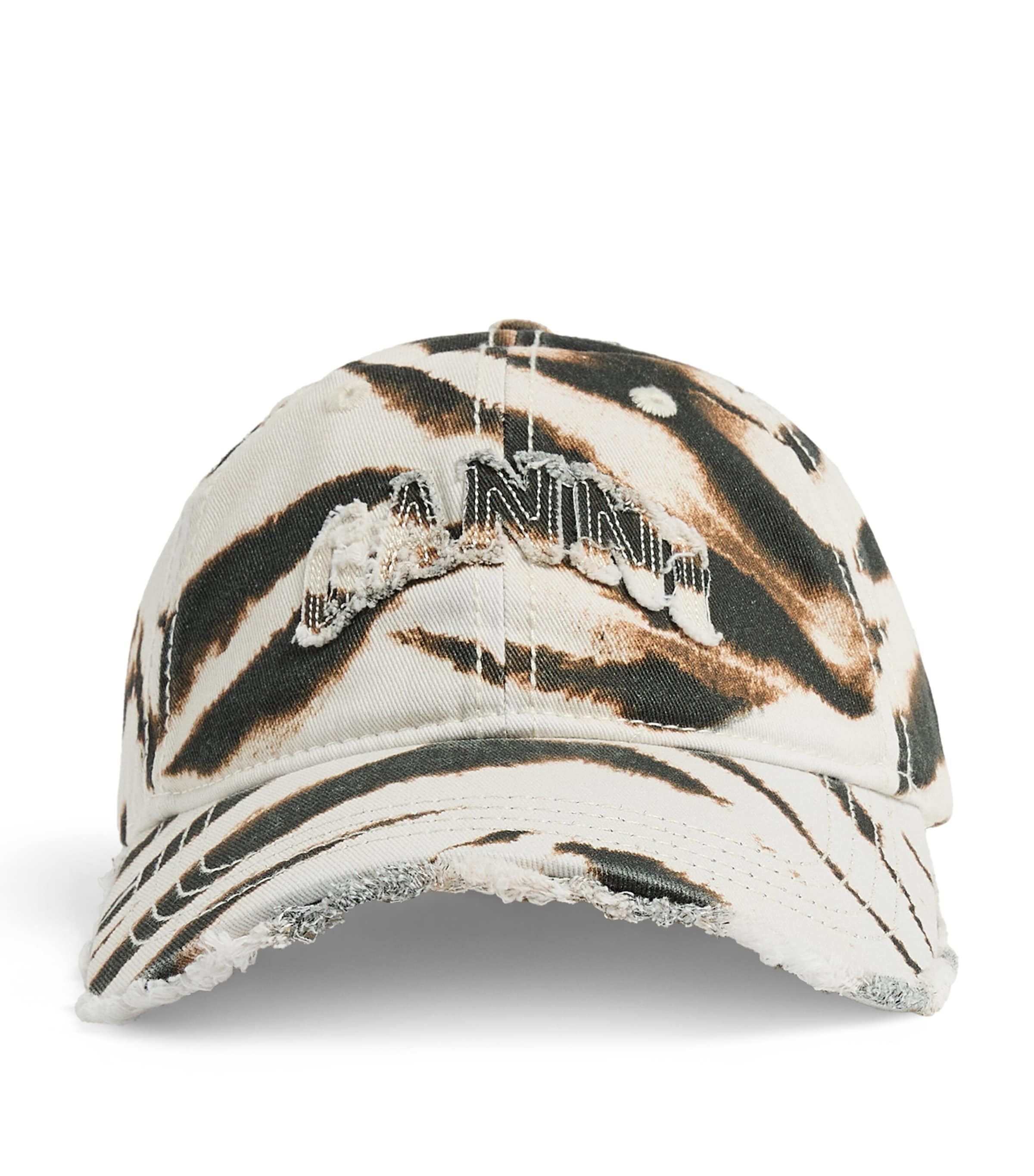 GANNI Organic Canvas Zebra Baseball Cap Egret Image 1