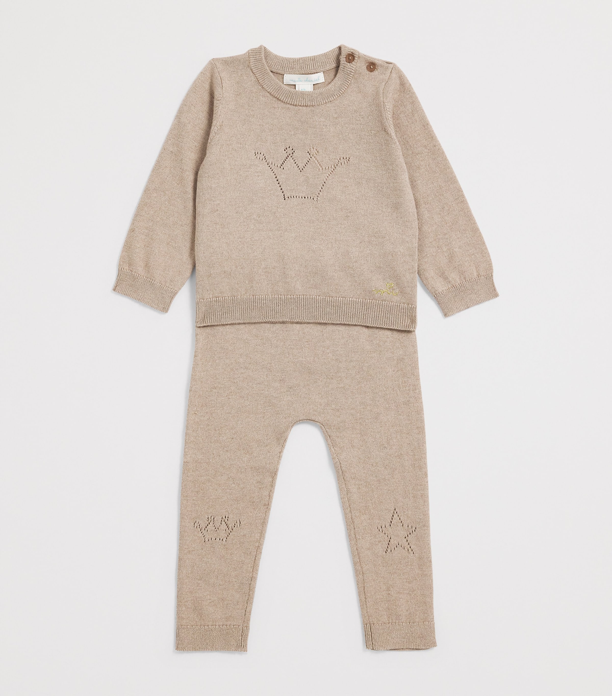 Crown Sweater and Sweatpants Set (3-24 Months) BISCUIT Image 3