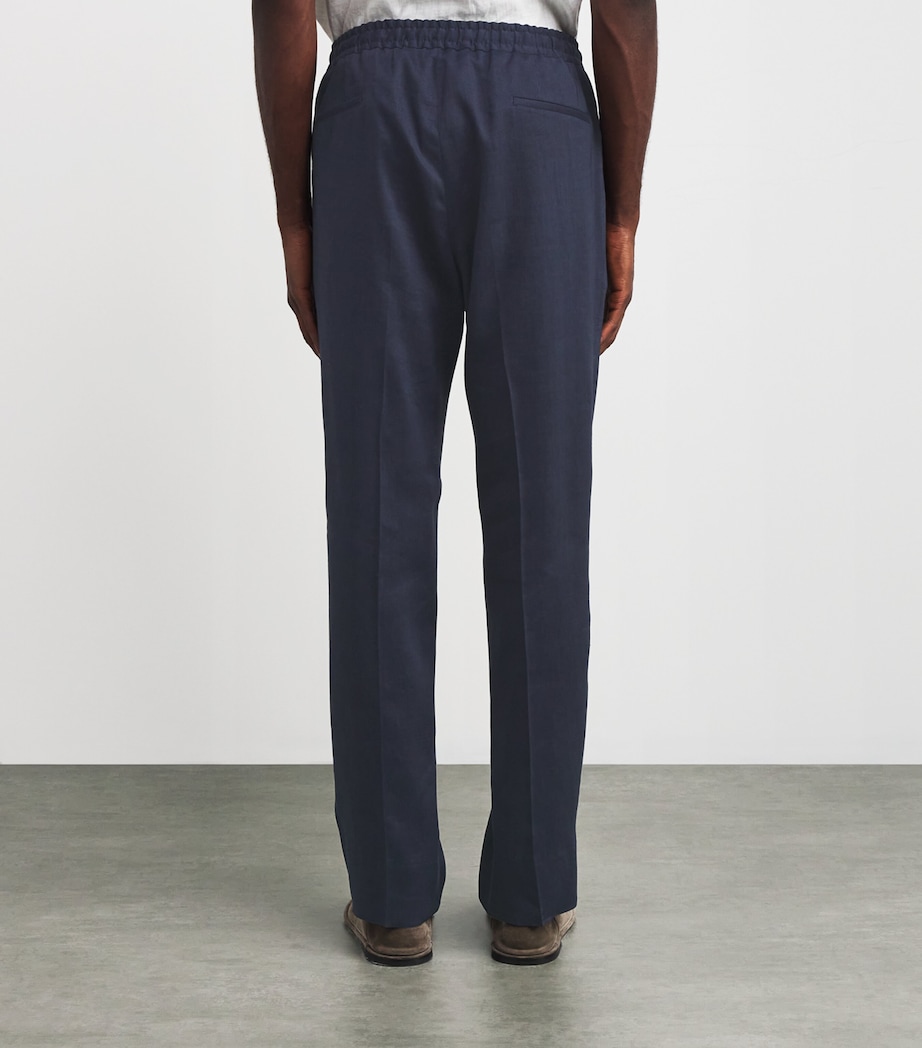 Linen-Wool-Mohair Straight Trousers 03 CHINA BLUE Image 4