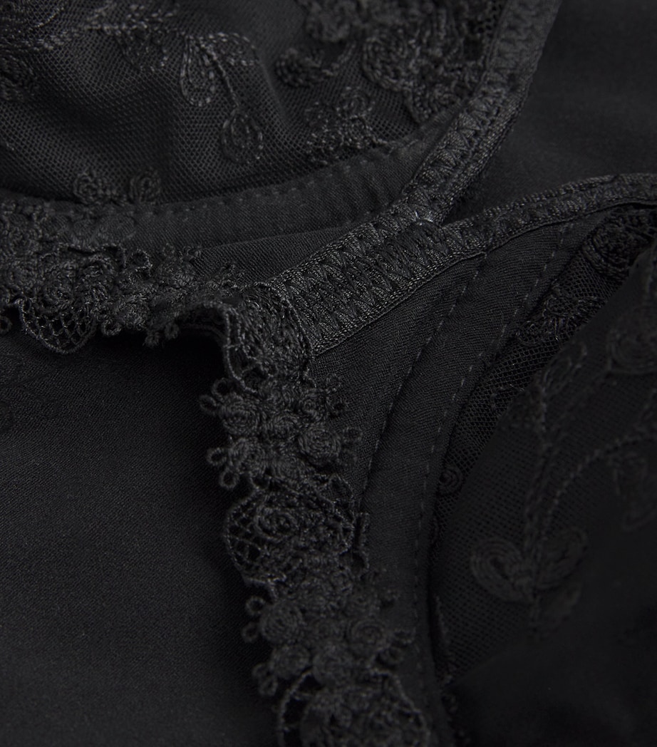 Embroidered Wish Plunge Bra 015 NOIR Image 4