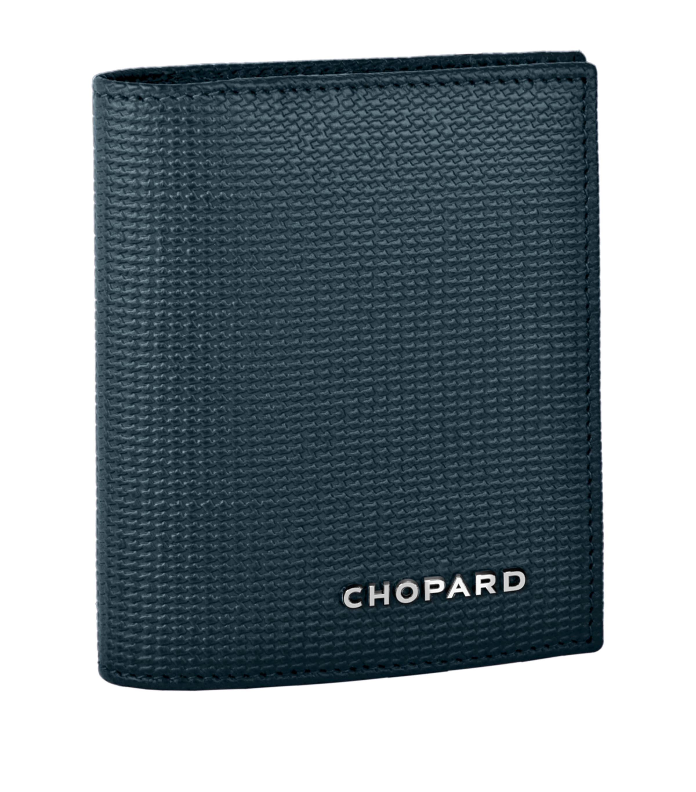 Chopard Leather Classic Folded Card Holder In Blue