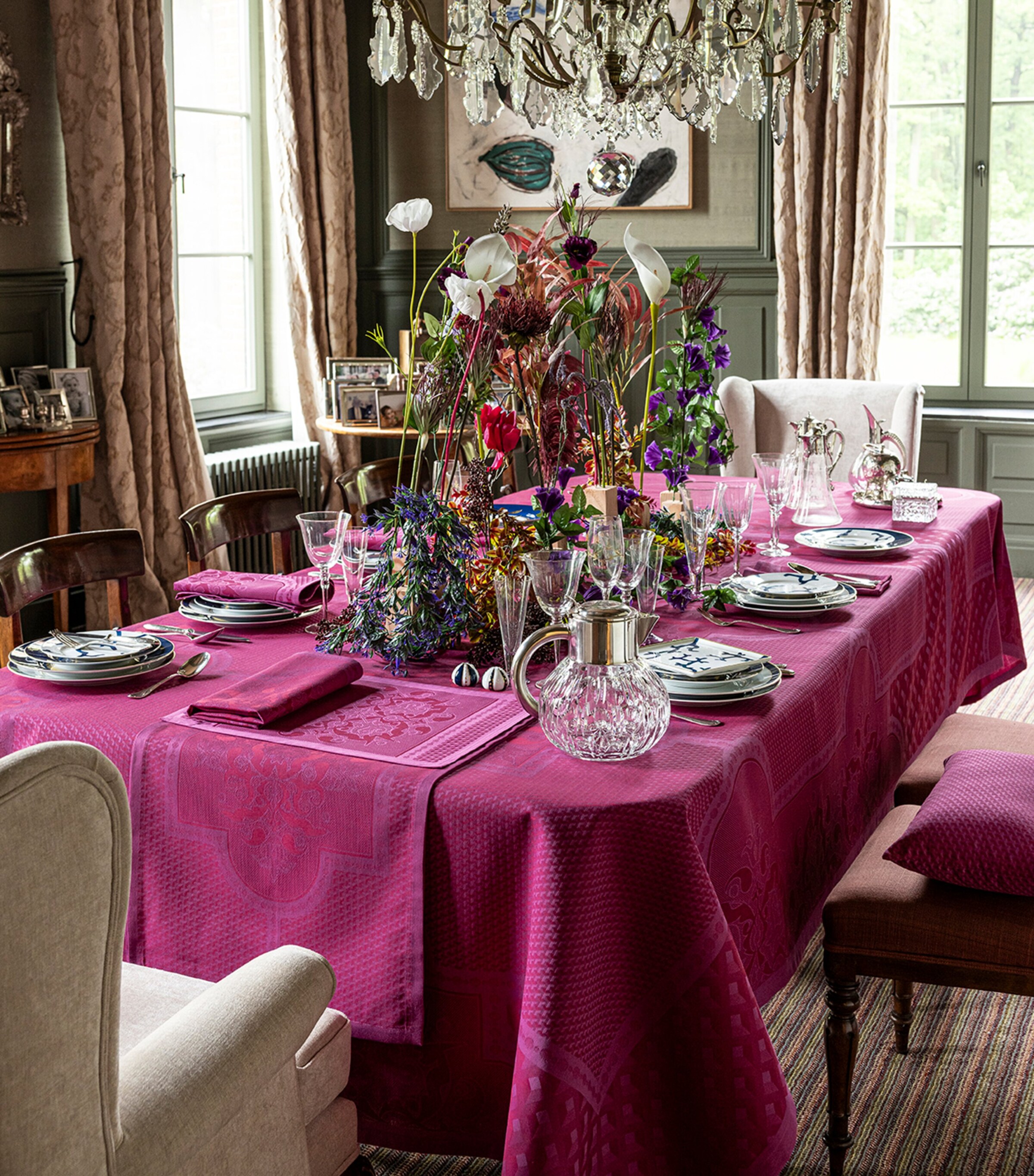 Le Jacquard Français Palais Tablecloth (175cm x 250cm) Pink Image 3