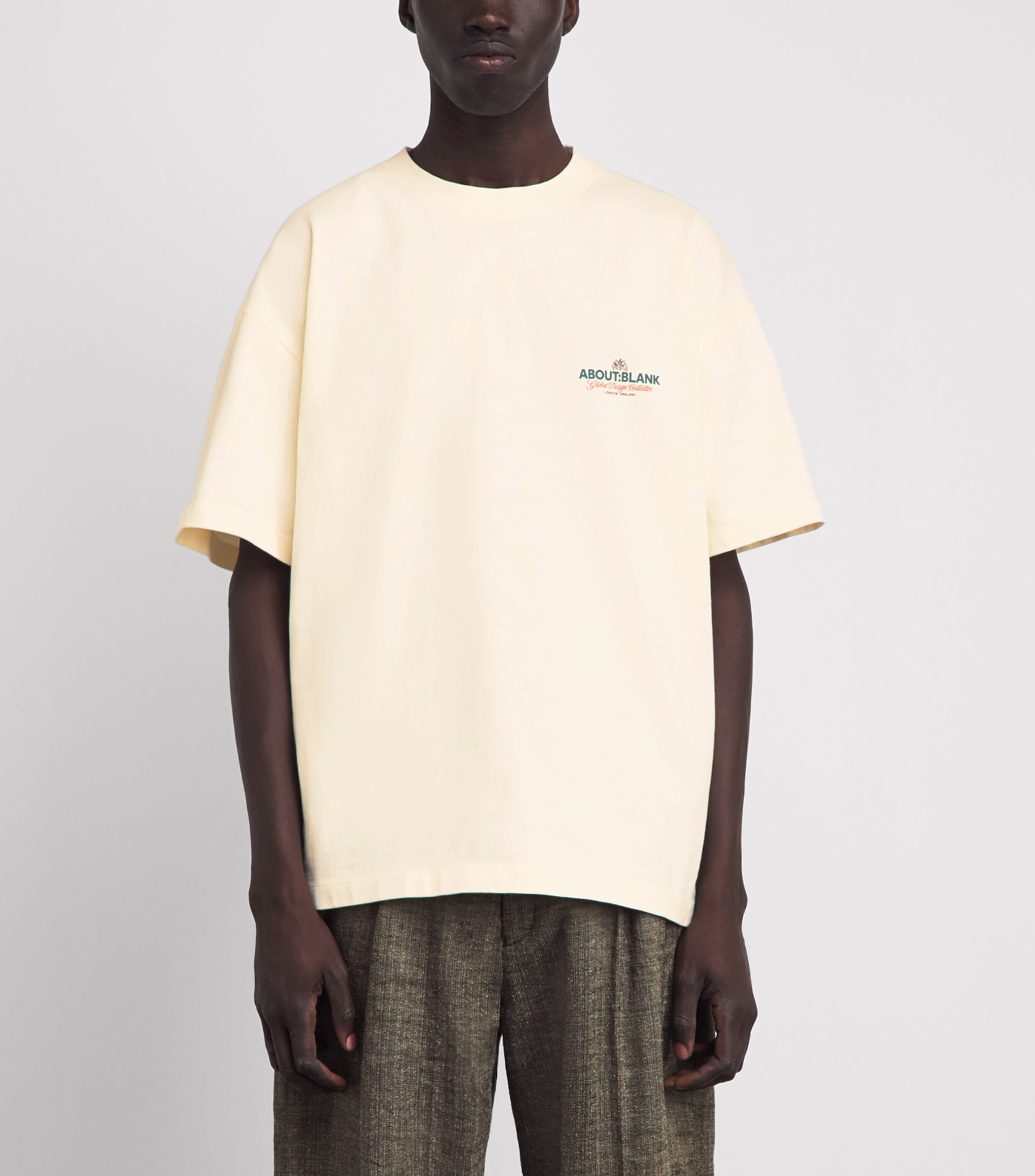 about:blank Mens Cotton Logo Oversized T-Shirt Oat/green/red Image 4