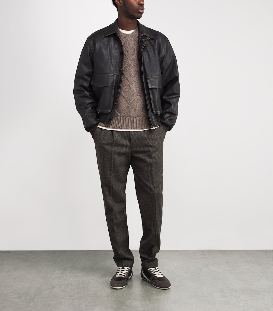 Wool Basket-Knit Sweater CHARC Image 2