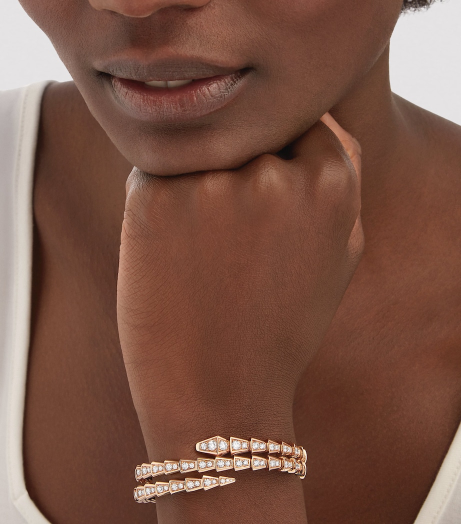 Rose Gold and Diamond Serpenti Viper Bracelet PINK GOLD Image 4