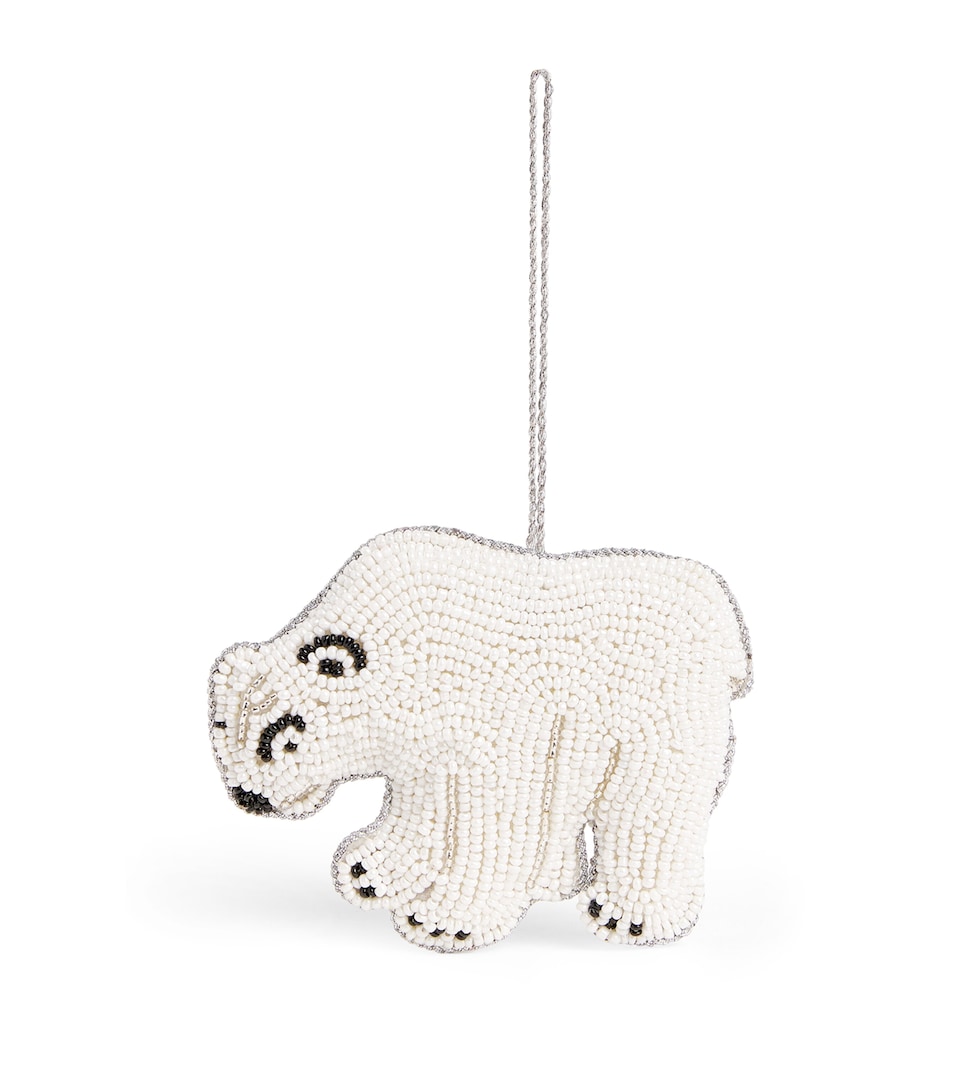 Beaded Polar Bear Tree Decoration