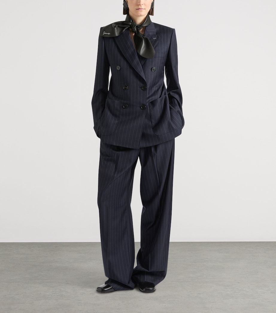 Givenchy Womens Wool Pinstripe Double-Breasted Blazer Image 2