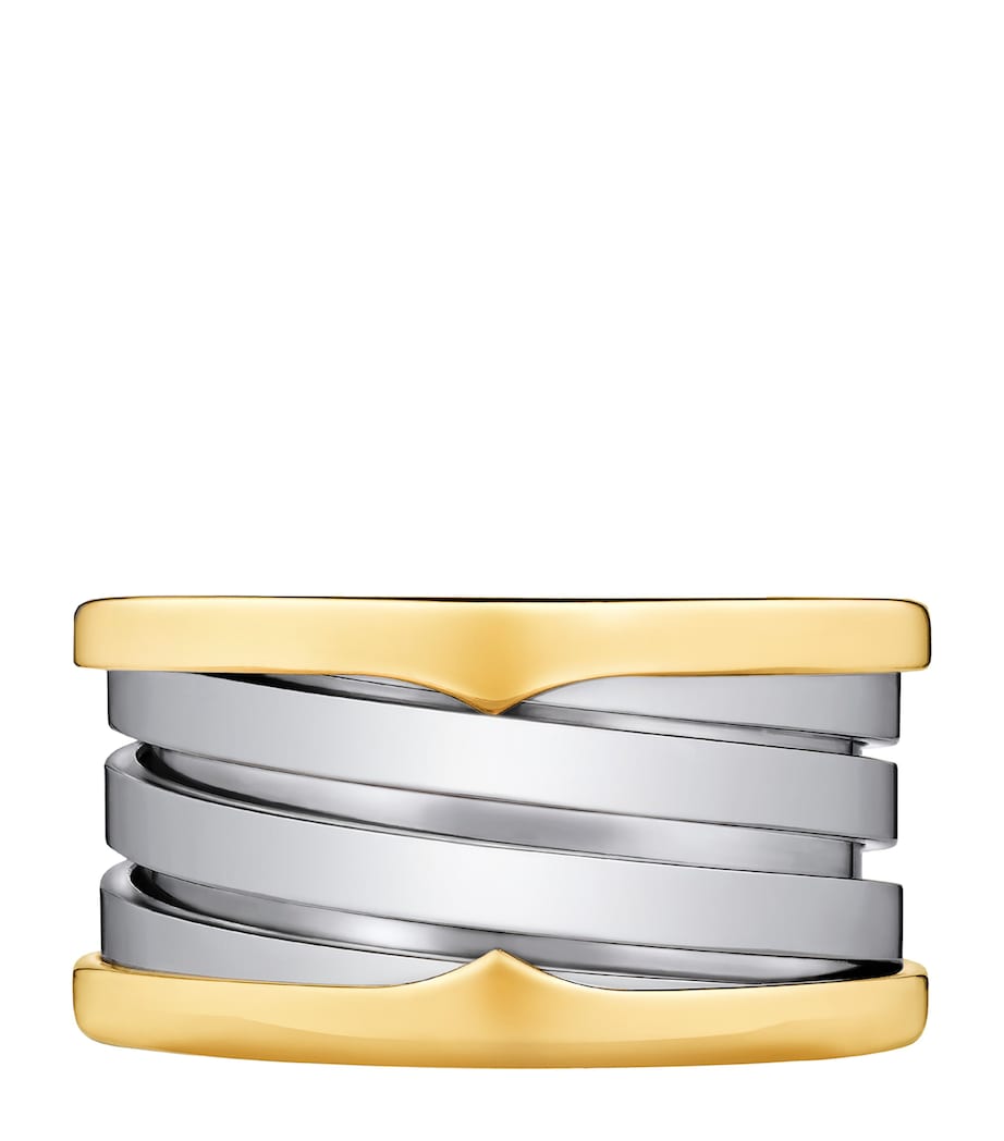 Bvlgari Yellow Gold and Stainless Steel B.zero1 Four-Band Ring Yellow Gold & Steel Image 1
