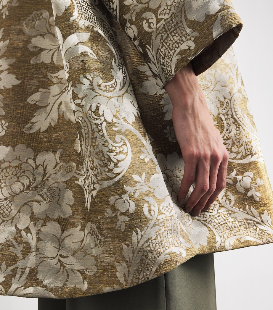 Eskandar Womens Jacquard Stand-Collar Coat Undyed Image 3