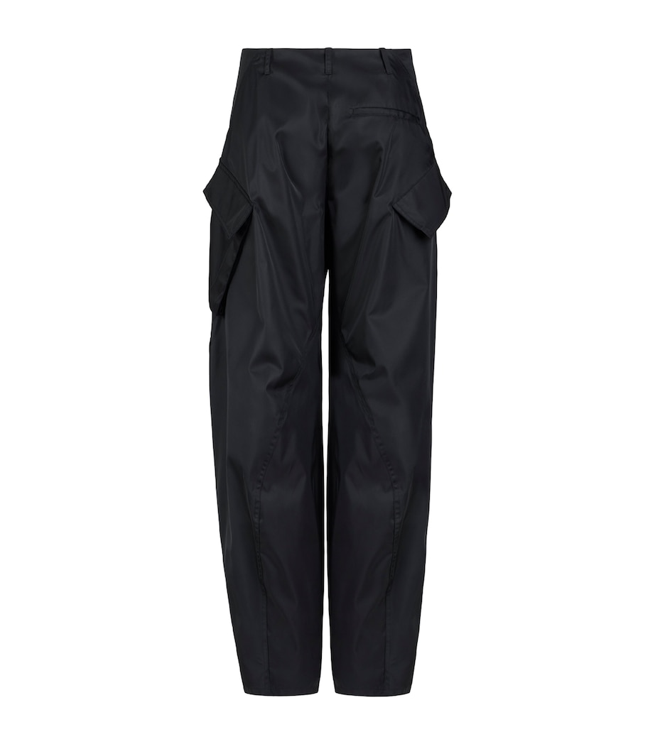 Alaïa Womens Taffeta Cargo Trousers Black Image 2