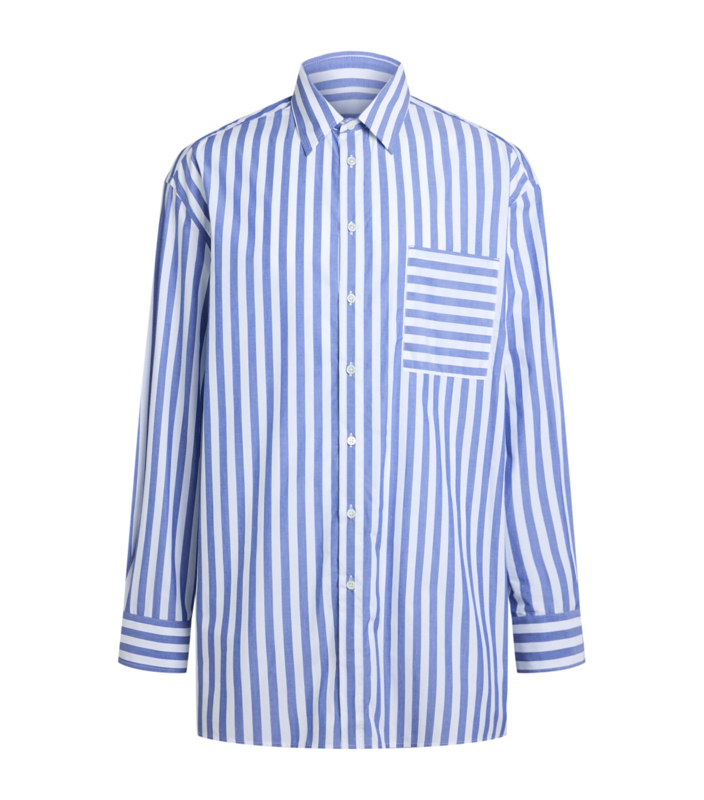 Jw Anderson J. W. Anderson Classic Blue And White Striped Shirt In Black
