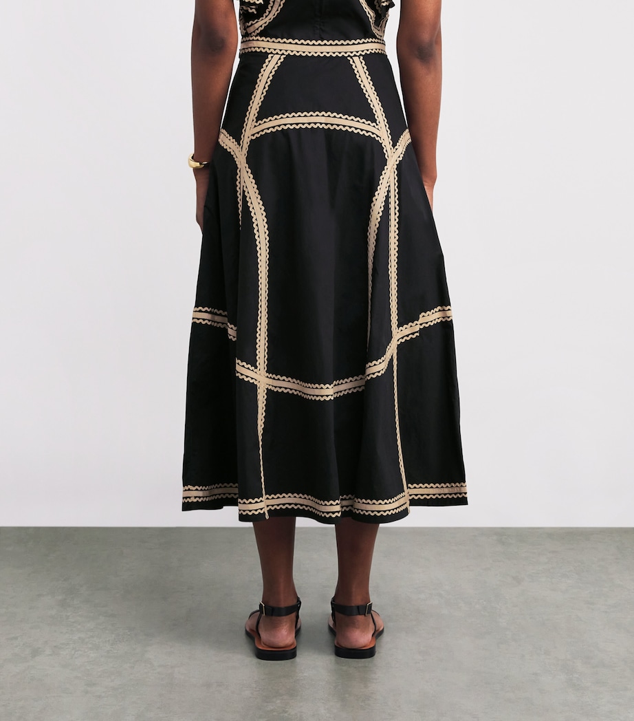 Cotton Norah Midi Skirt NOIR Image 4