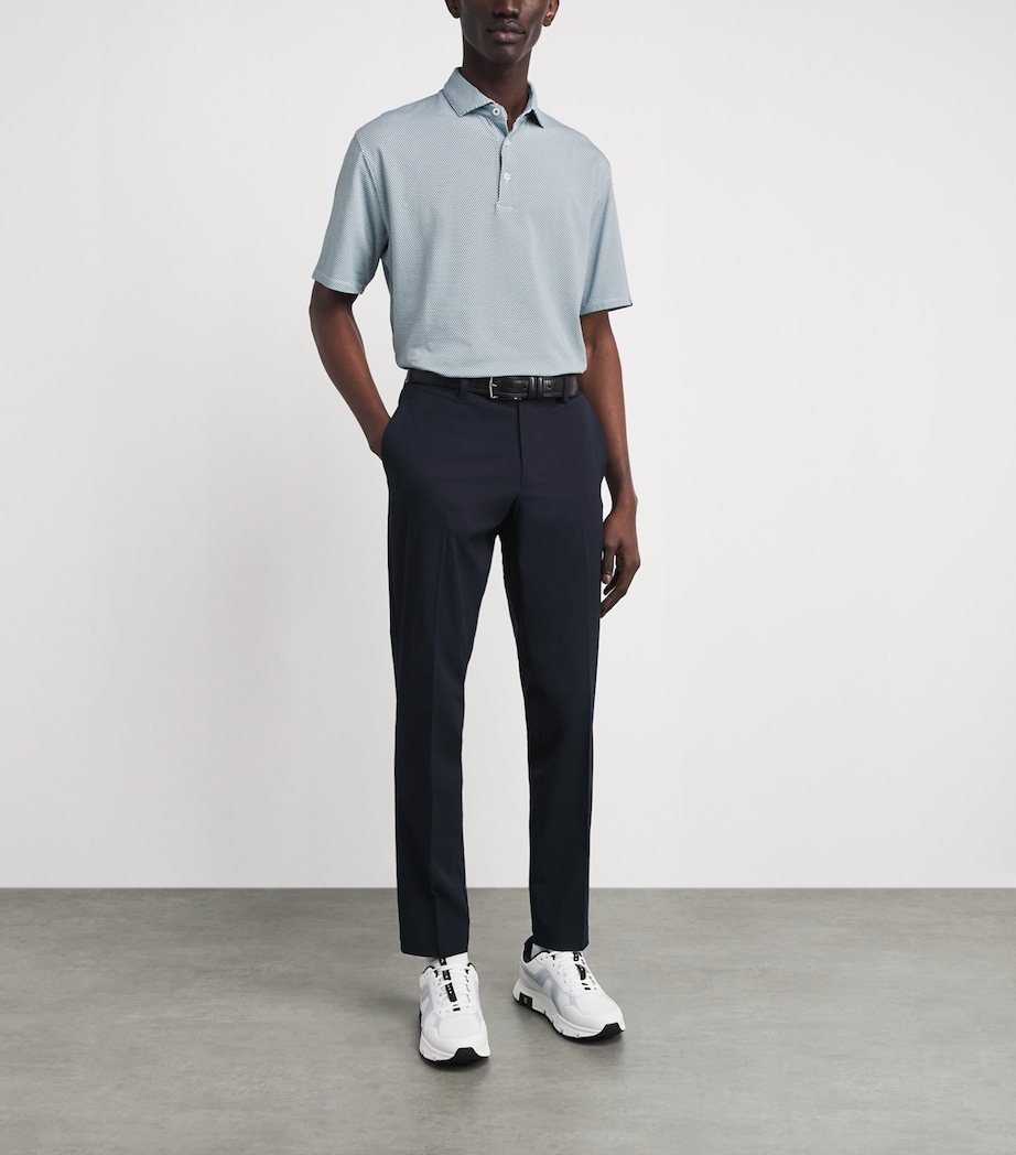 KJUS Mens Pima Cotton Printed Hollow Polo Shirt Rvbk / Whit Image 2
