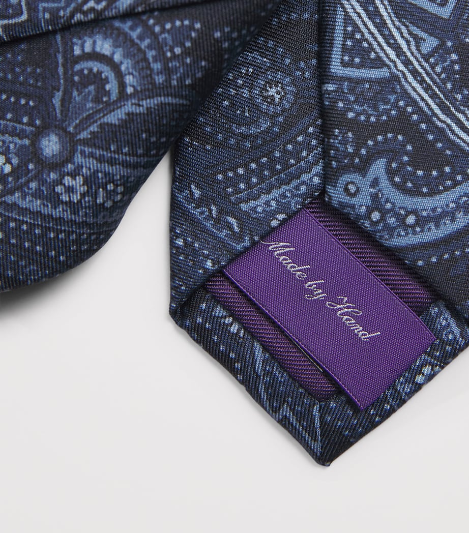 Ralph Lauren Purple Label Mulberry Paisley Silk Tie Navy Image 3