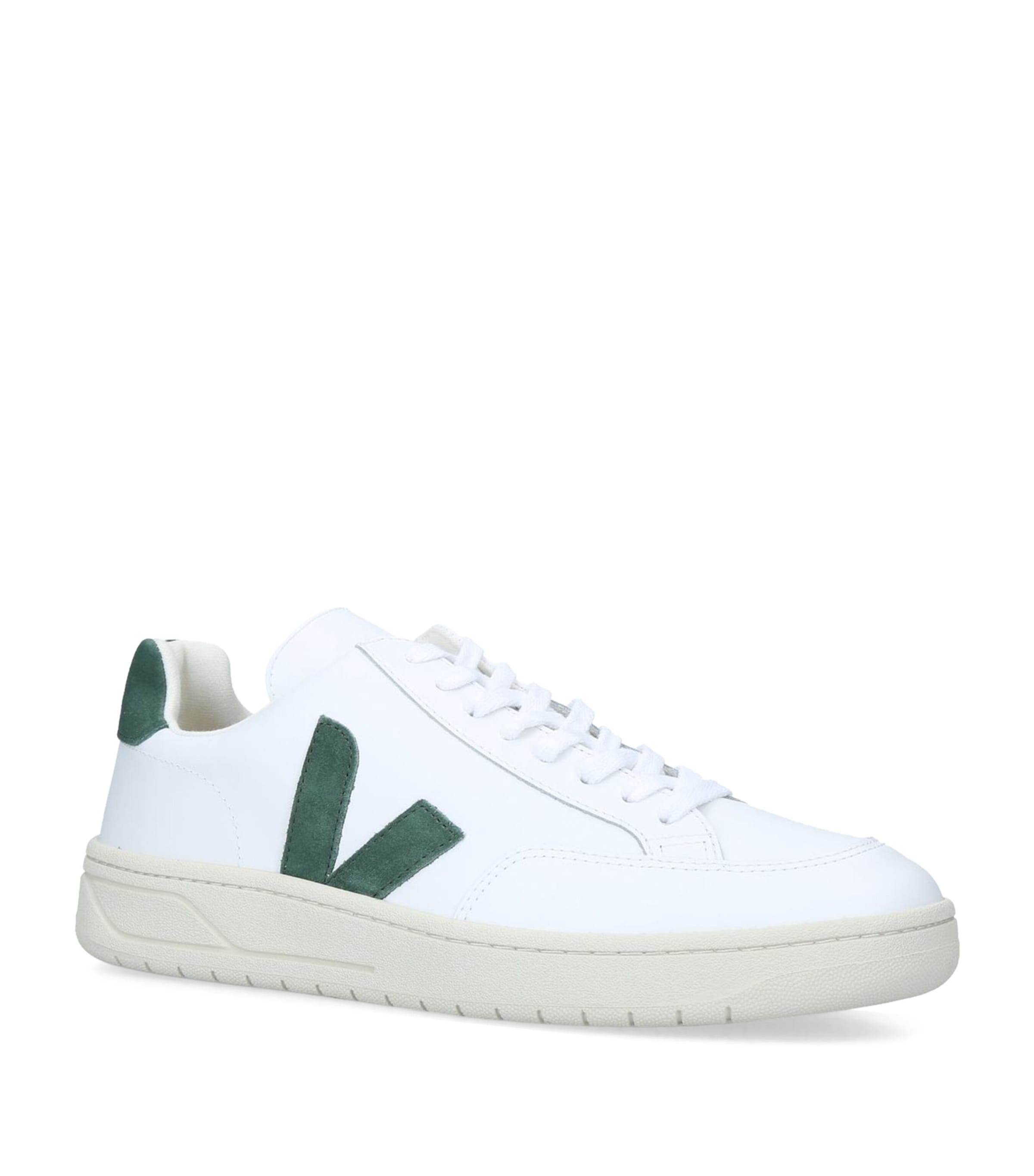 Veja Leather V-12 Sneakers In Green