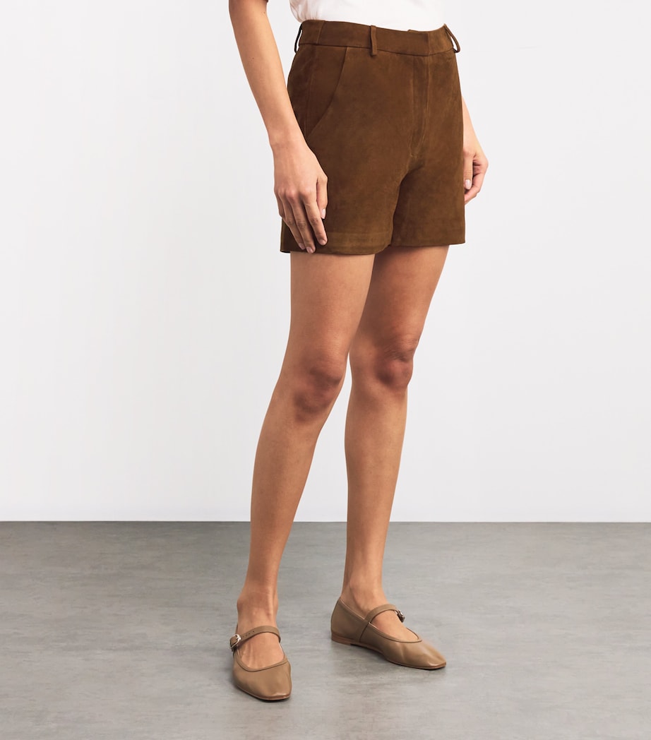 Lambskin Suede Shorts SUEDE HONEY BROWN Image 3
