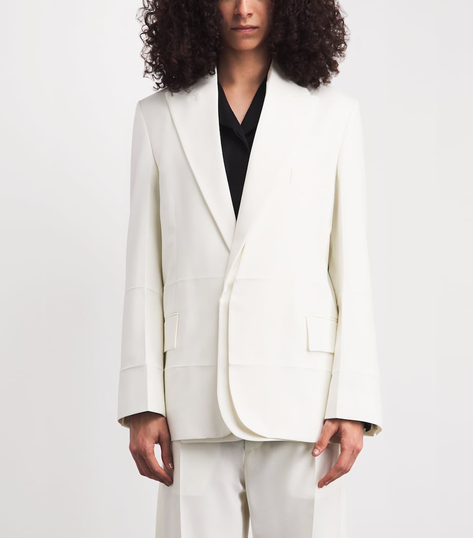 Victoria Beckham Womens Detached Lapel Blazer Off White Image 4