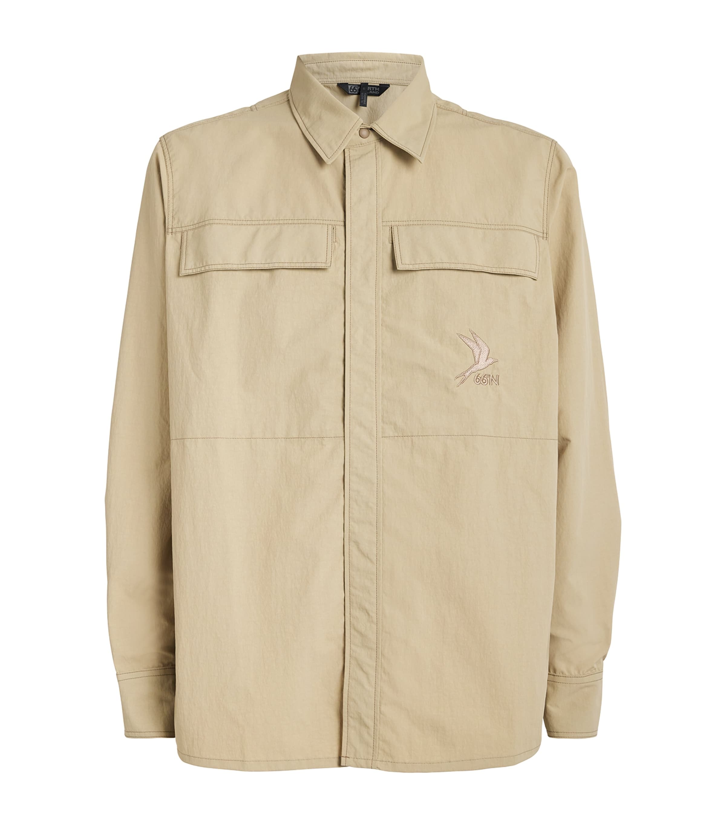66 North Technical Kría Overshirt In Brown