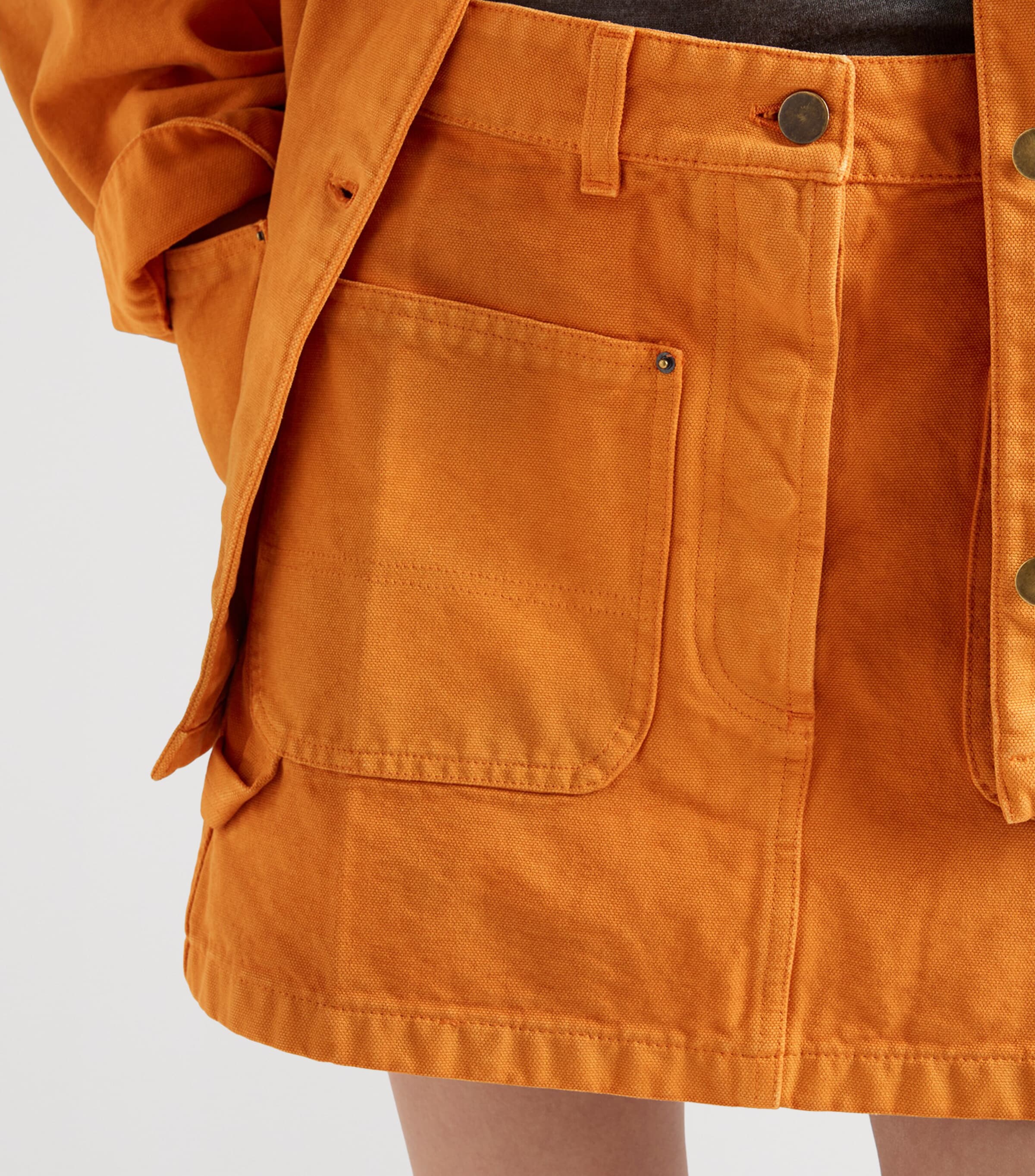 Prada Womens Canvas Mini Skirt Orange Image 3