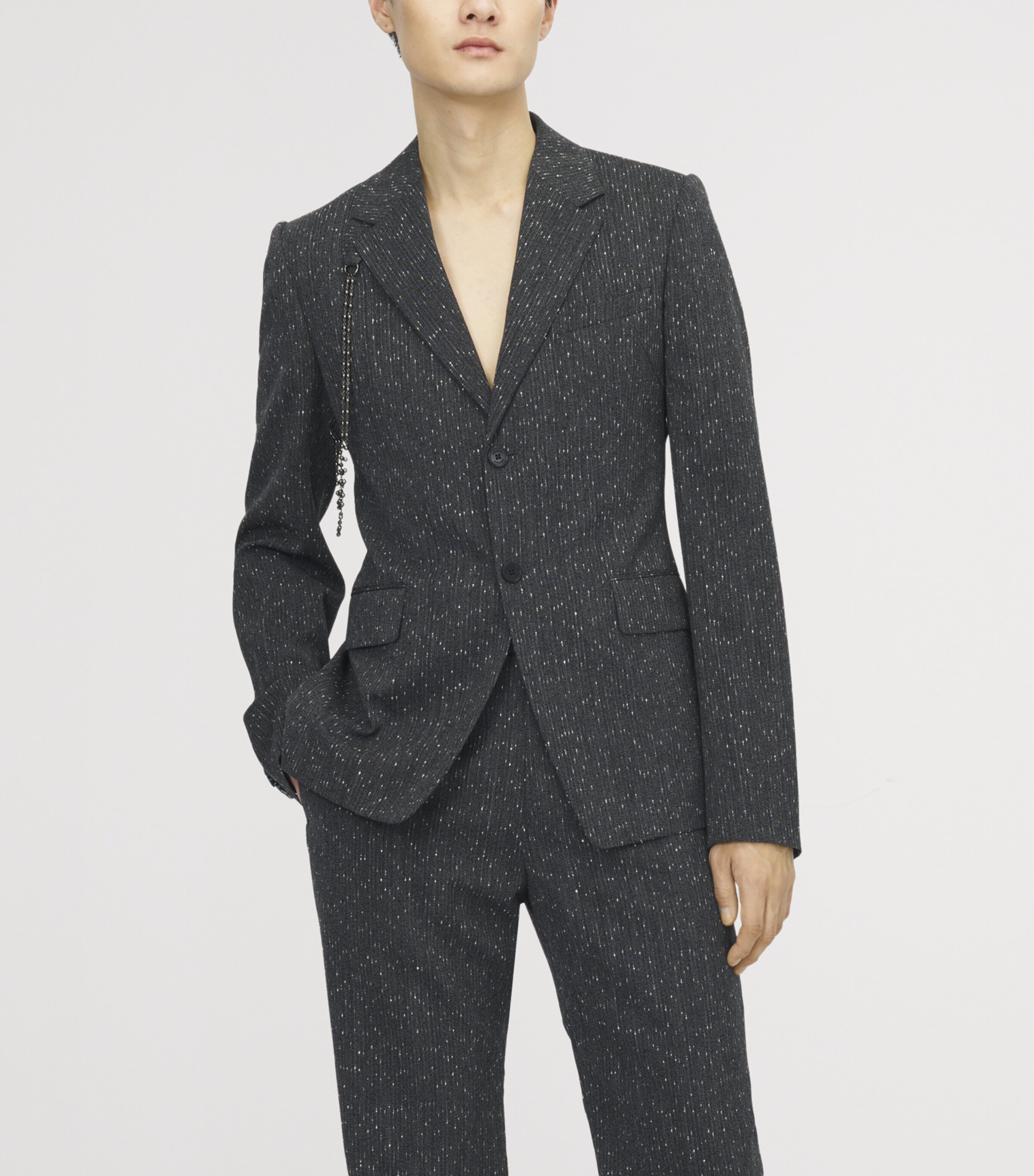 McQueen Mens Stripe Embellished Blazer Image 5