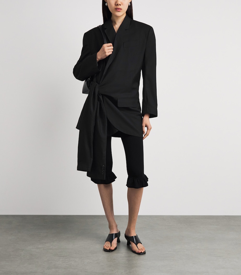 LATE FOR WORK Womens Blazer Sleeve-Tie Mini Dress Blk Image 2