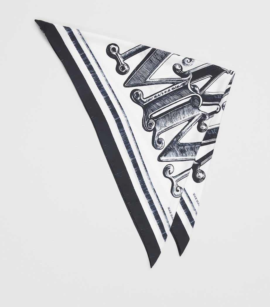 Max Mara Silk Logo Scarf Ultramarine Image 3