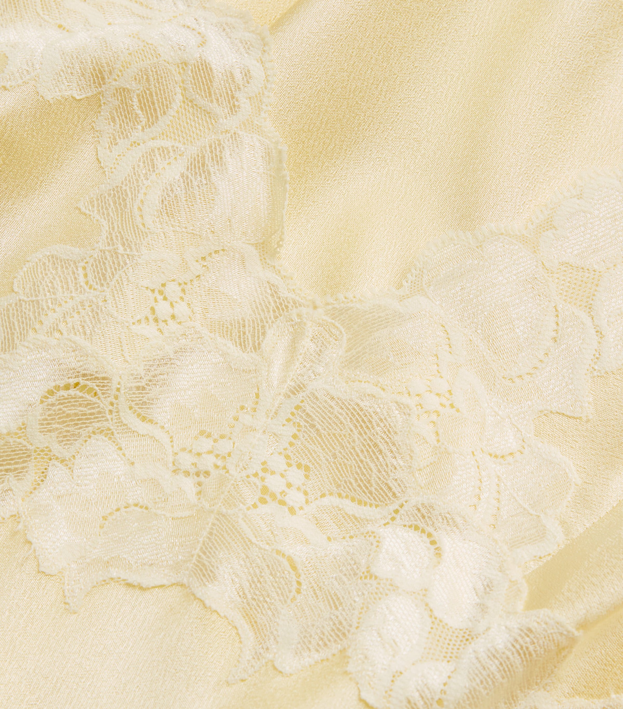 Satin Lace-Trim Caroline Nightdress BUTTER YELLOW Image 5