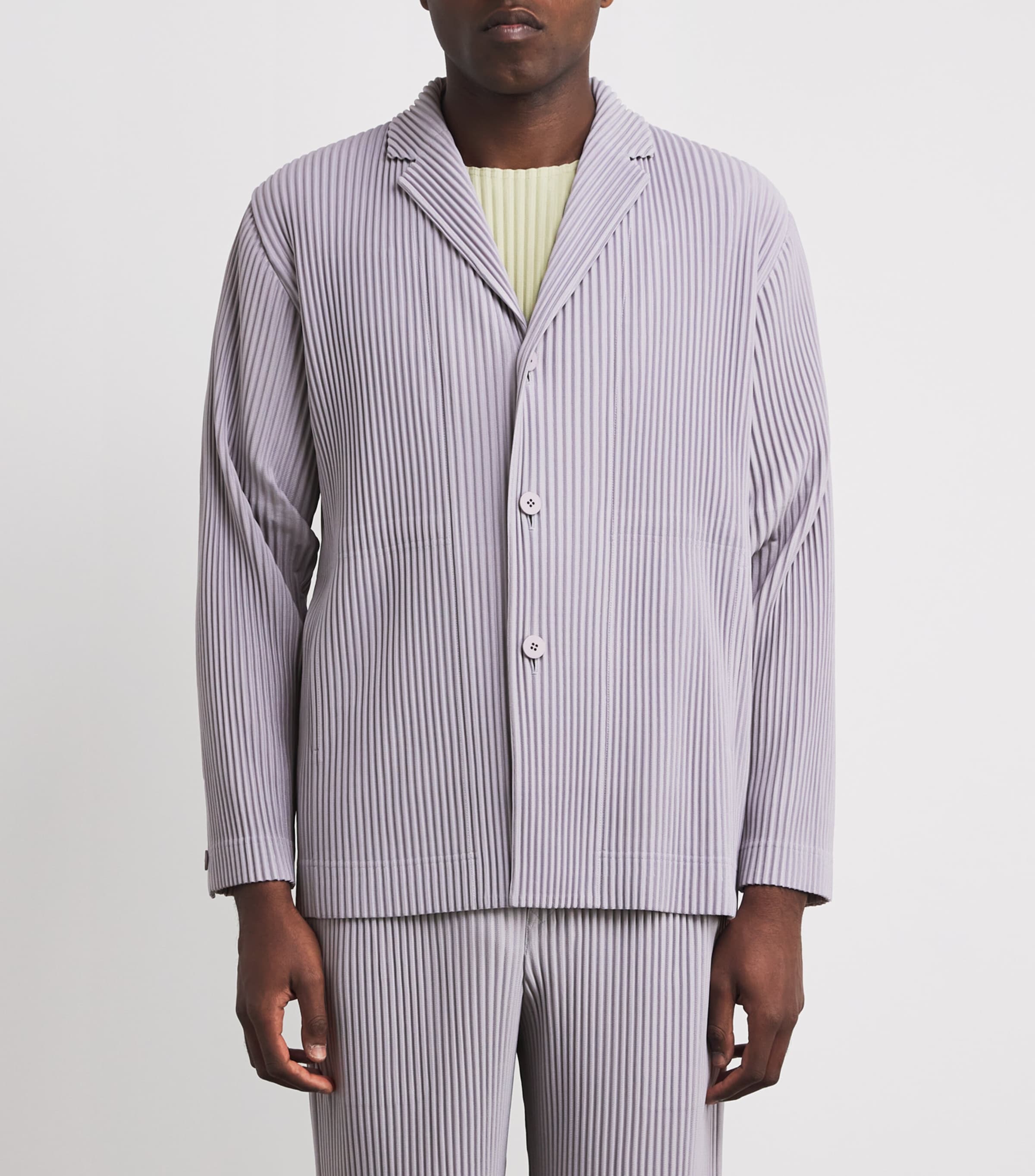 Homme Plissé Issey Miyake Mens Pleated Blazer Cloud Gray Image 3