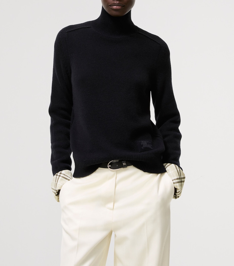 Burberry Womens Cashmere High-Neck Sweater Black Image 2