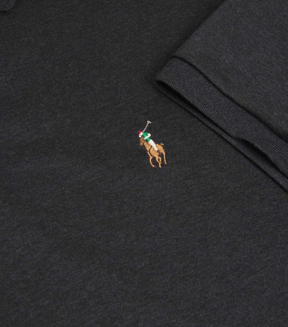 Pima Cotton Slim Fit Polo Shirt BLACK Image 5