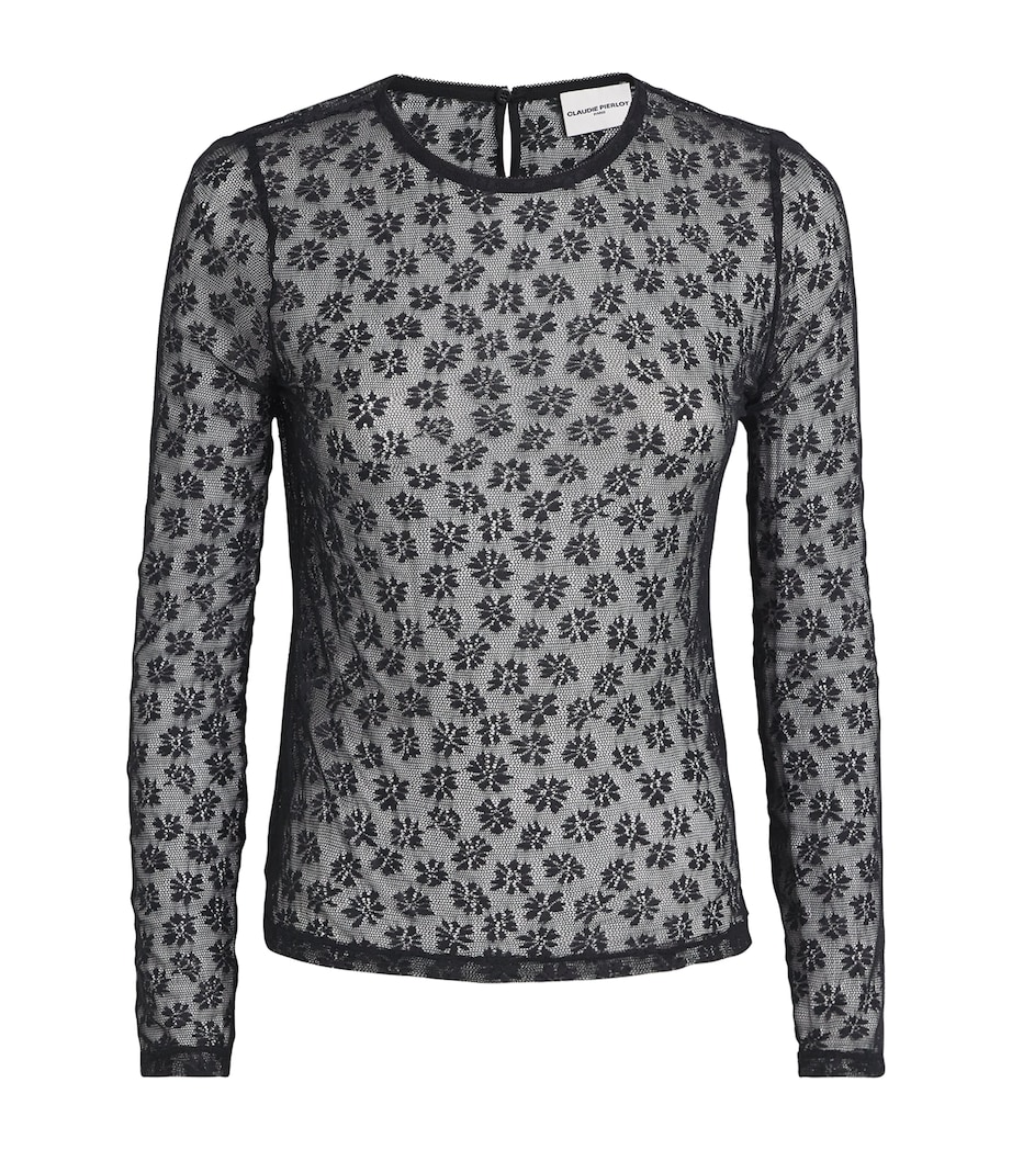 Floral Lace Top BLACK Image 1