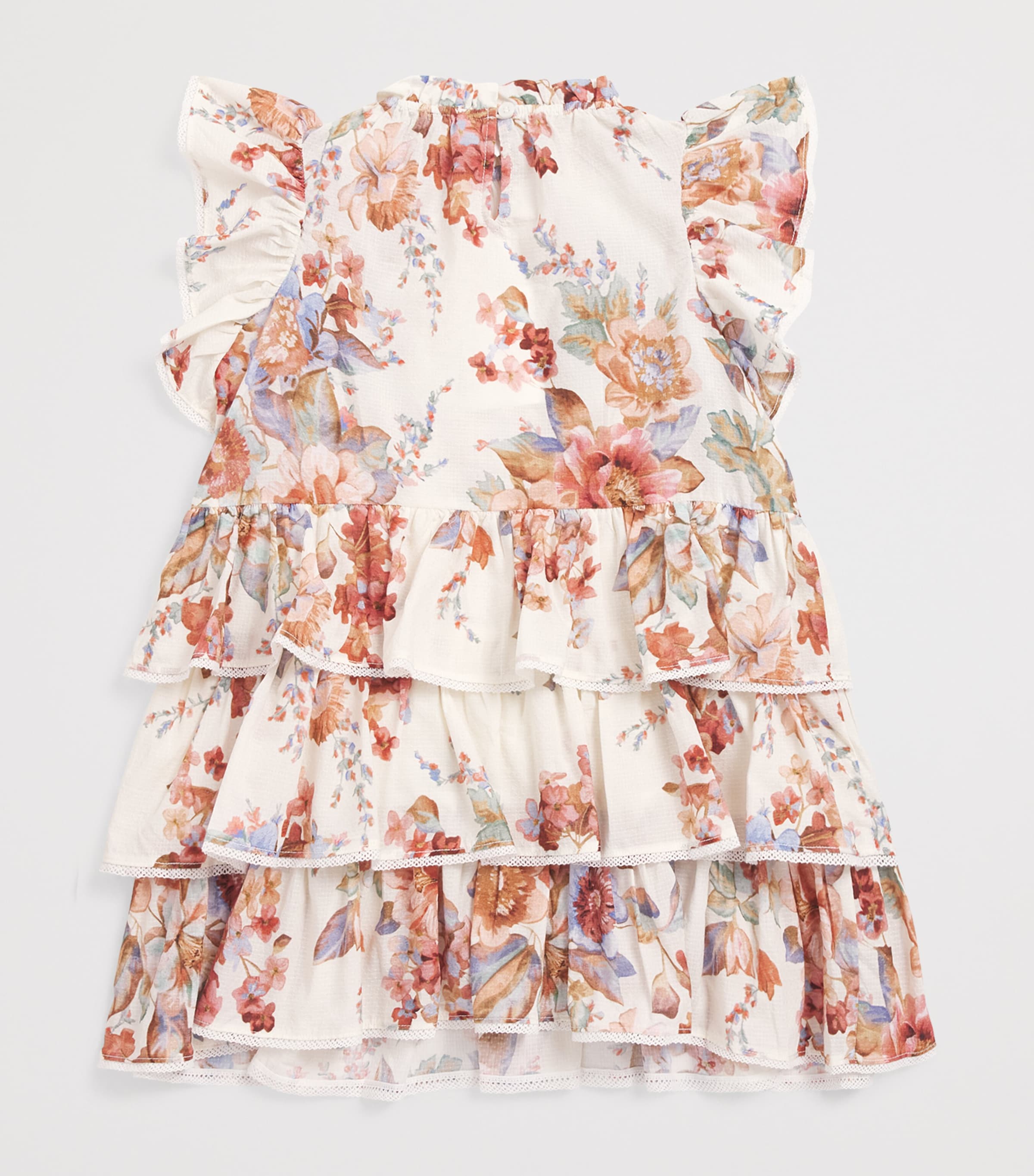Cotton Floral Awaken Flutter Dress (1-12 Years) IVORY FLORAL MULTI Image 2