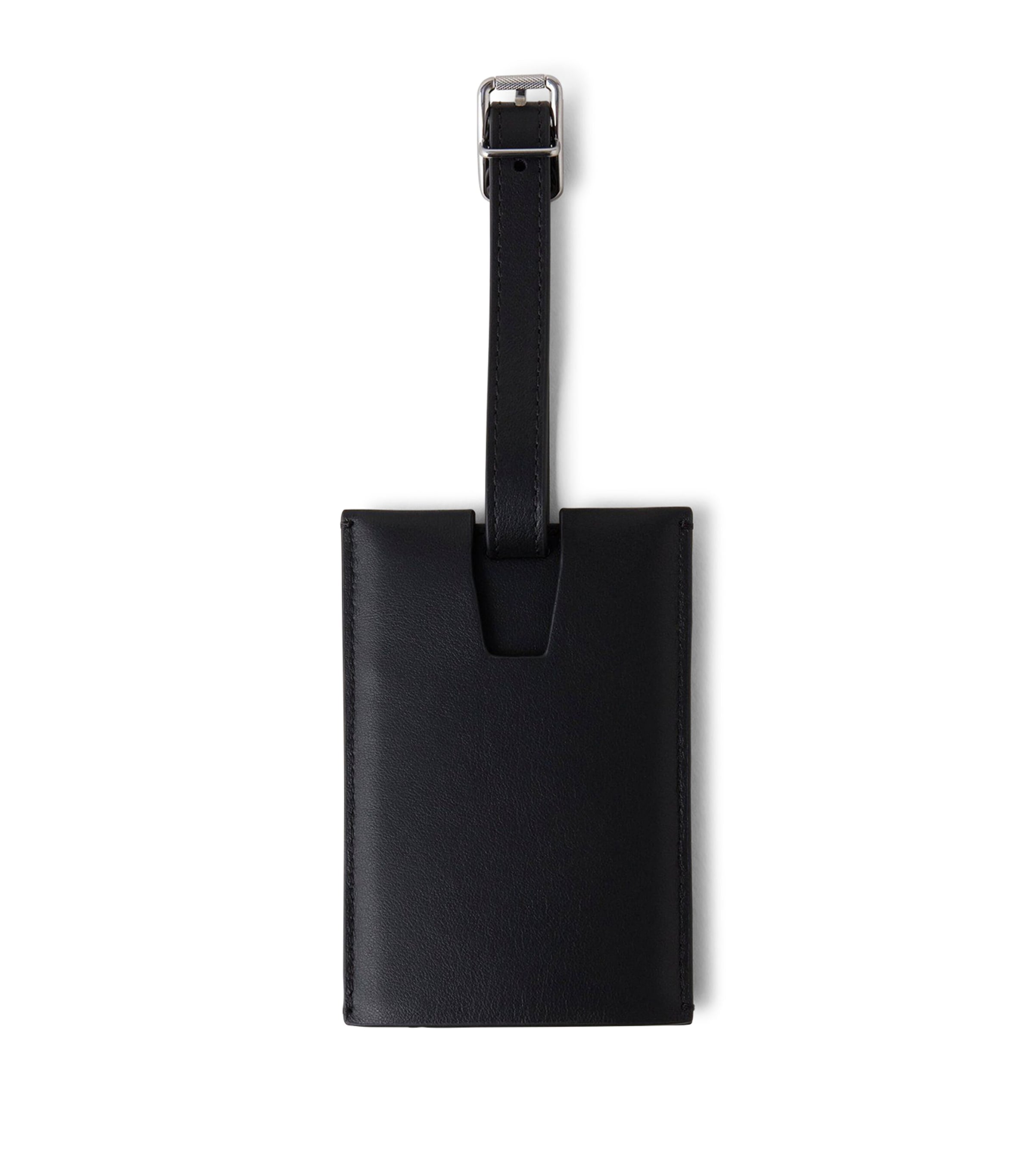 Calfskin Logo Luggage Tag BLACK Image 3
