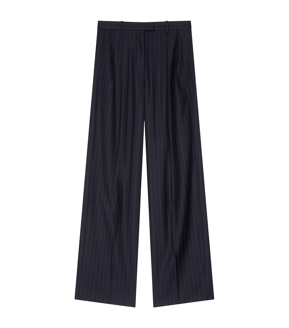 Givenchy Womens Wool Stripe Wide-Leg Trousers Image 1