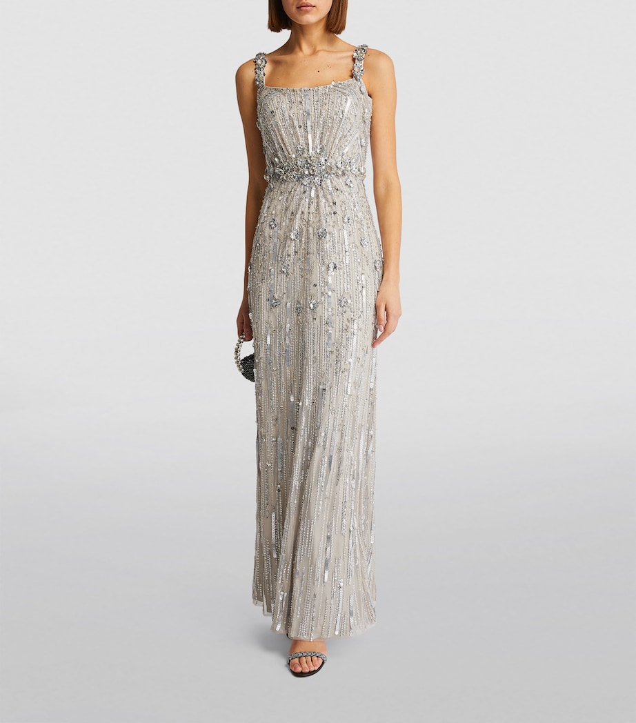 Crystal-Sequin Embellished Gown PLATINUM 229 Image 2