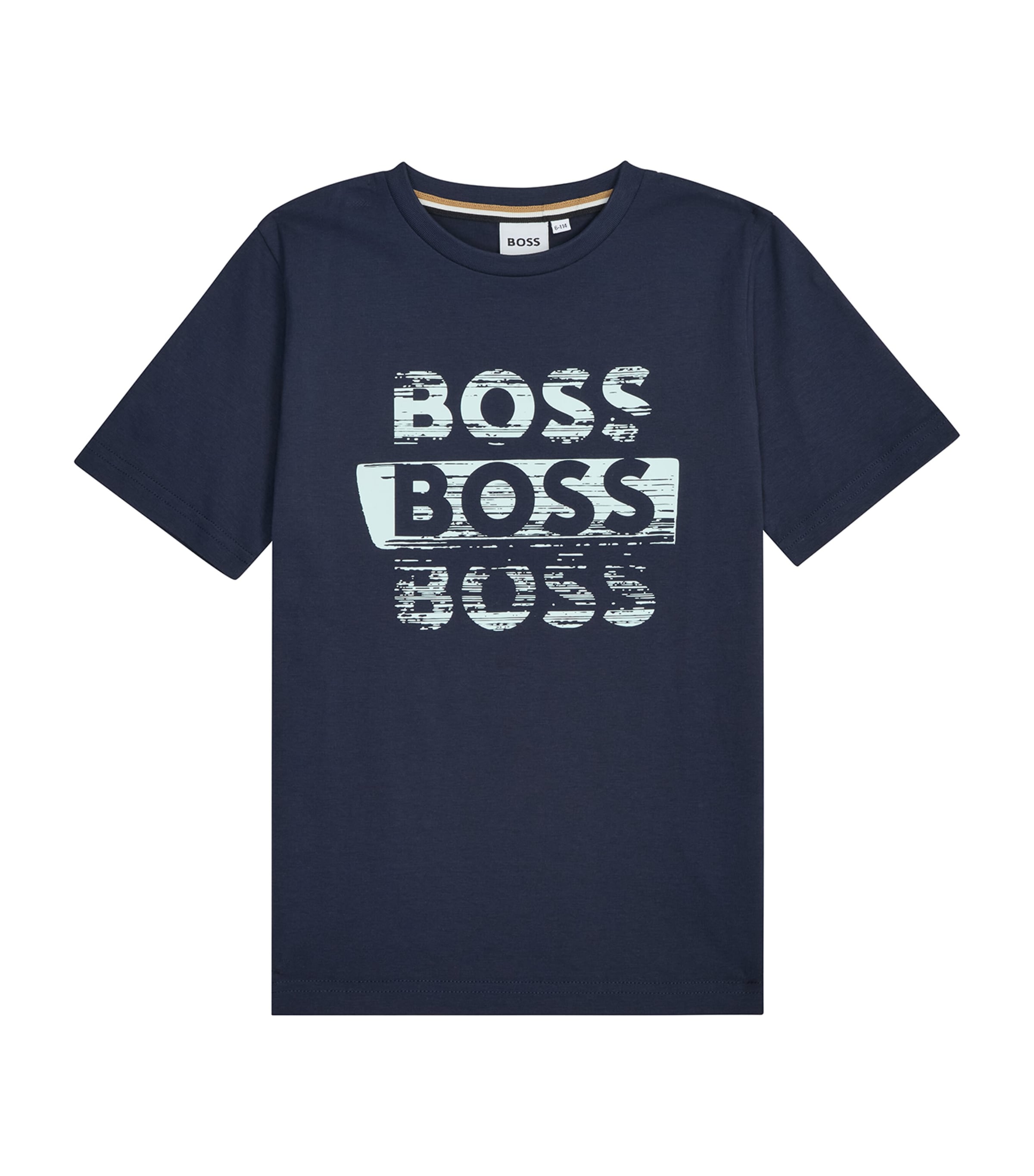 Bosswear Cotton Triple Logo T-shirt In Blue
