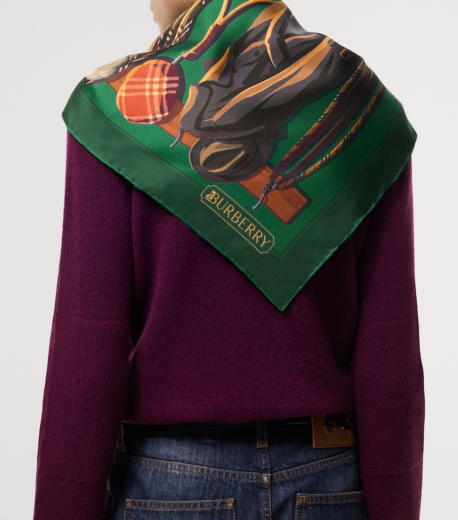 Burberry Silk Knight & Day Scarf Clover Green Image 4