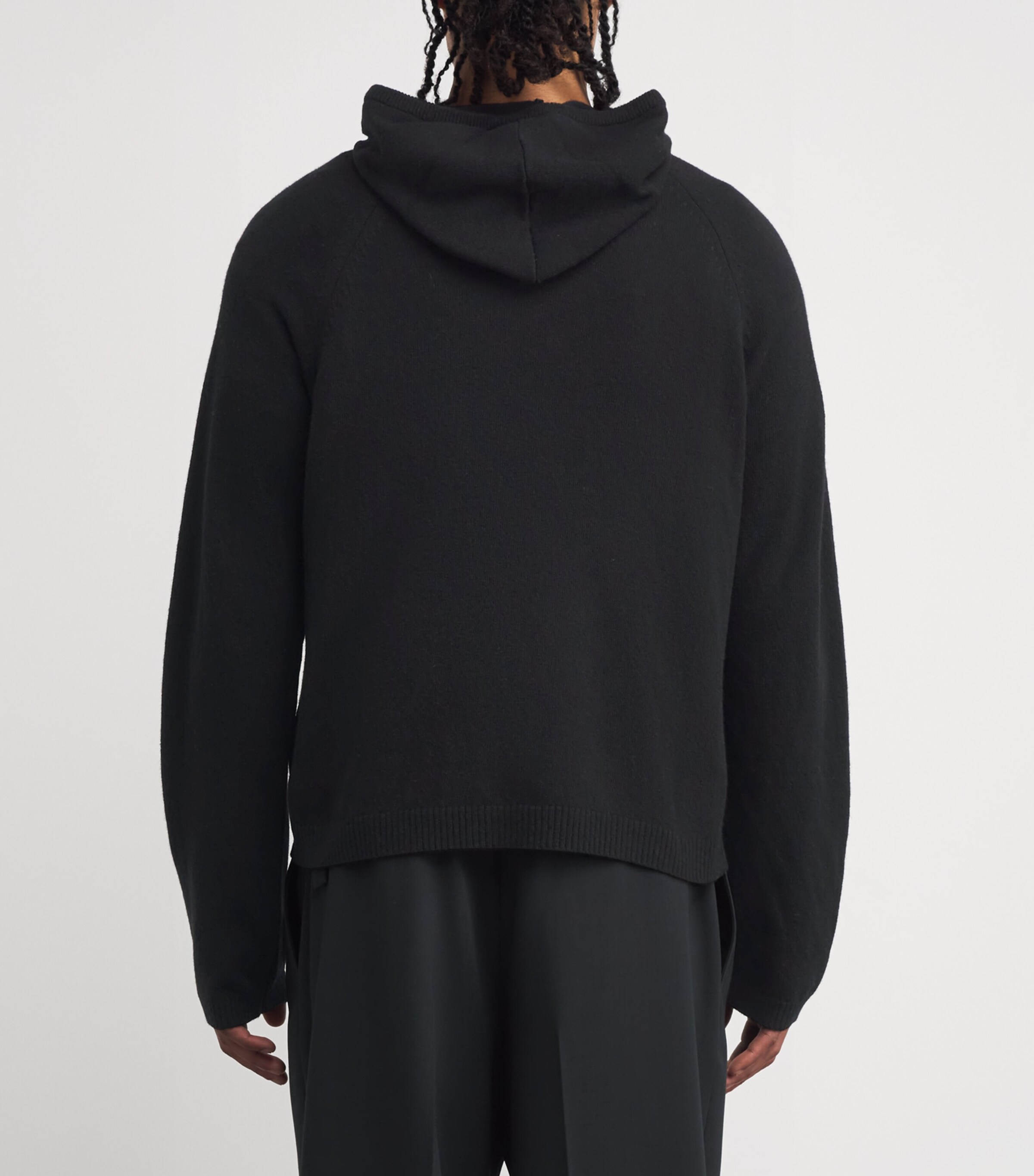 Merino Wool Knitted Hoodie BLACK CHERUB WOOL Image 4