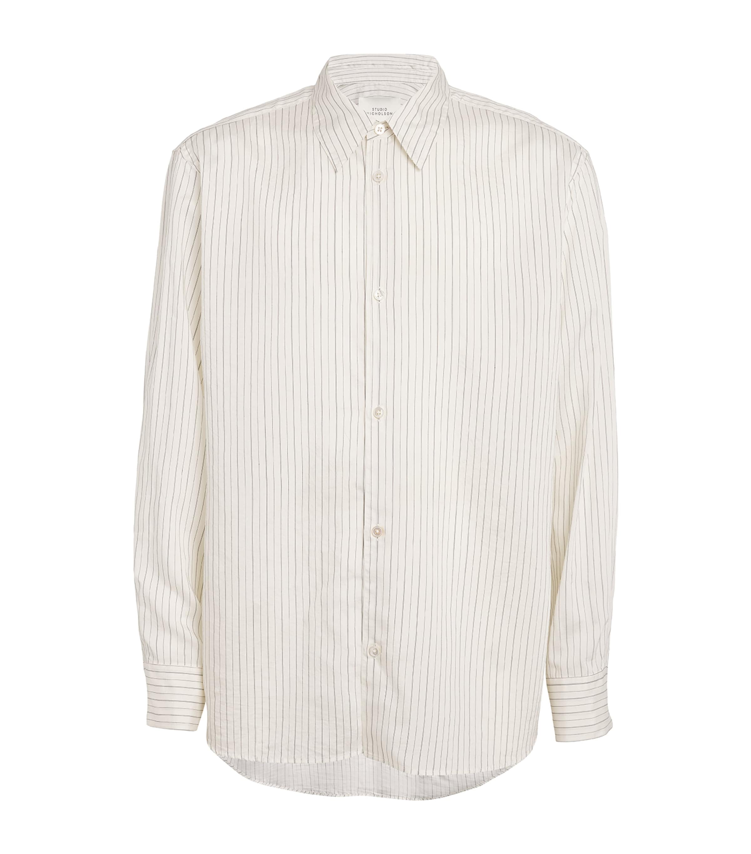 Shop Studio Nicholson Silk-cotton View Shirt In Neutral