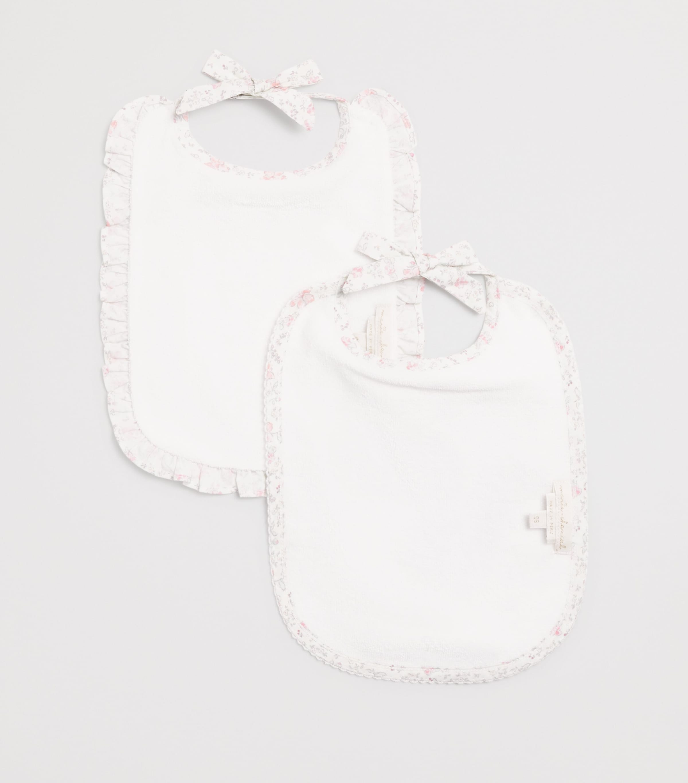 Pima Cotton Colette Athena Bibs (Set of 2) PORECLAIN/ROSE Image 2