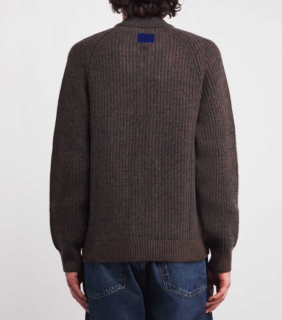 x Paul Smith Wool Stripe Zip-Up Cardigan RUSTIC Image 4