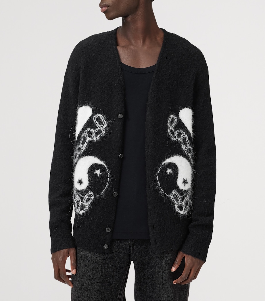 Wool-Blend Reflections Cardigan BLACK/CHALK WHITE Image 4