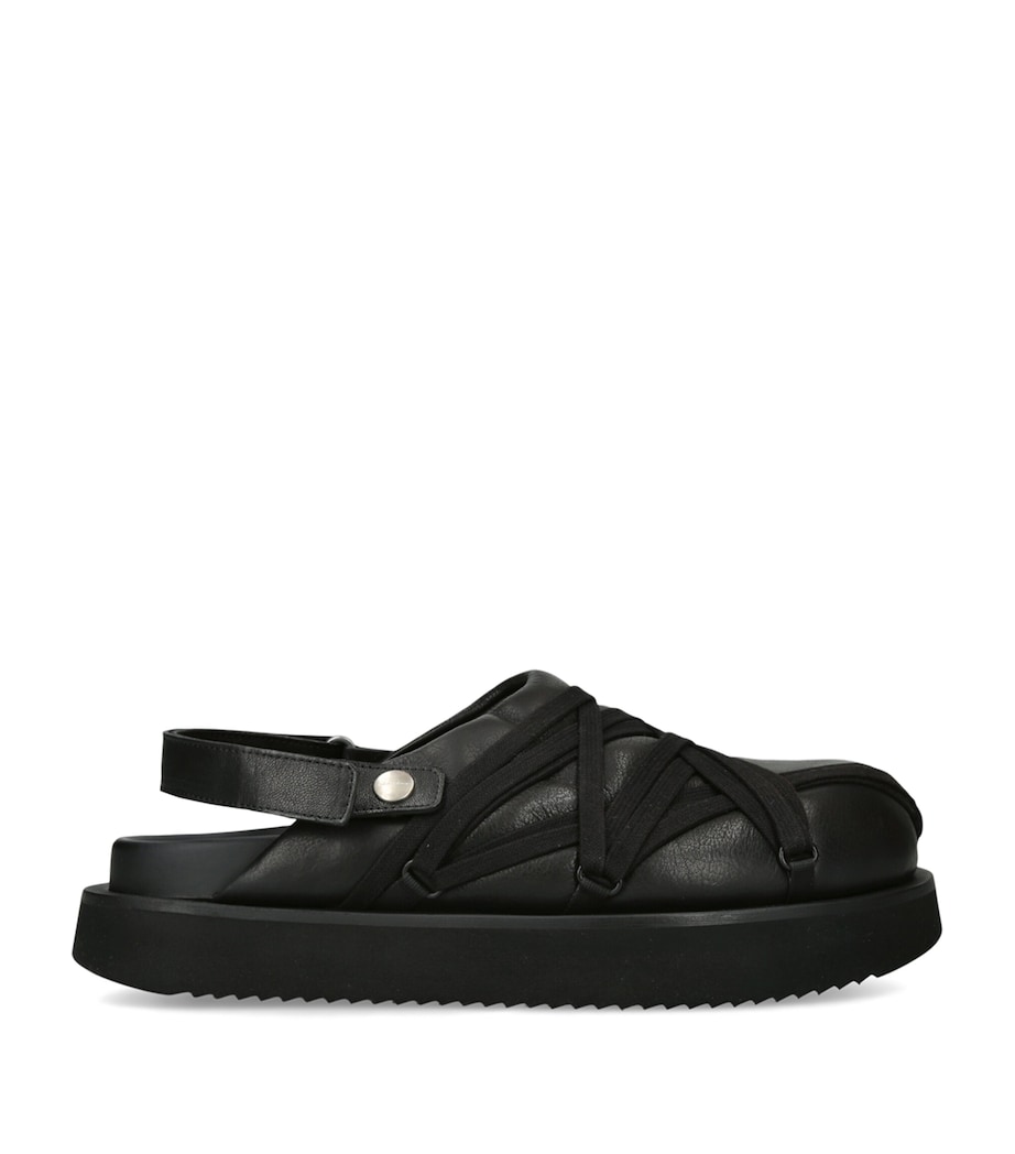 Rick Owens Leather Padded Megalace Mules Black Image 1