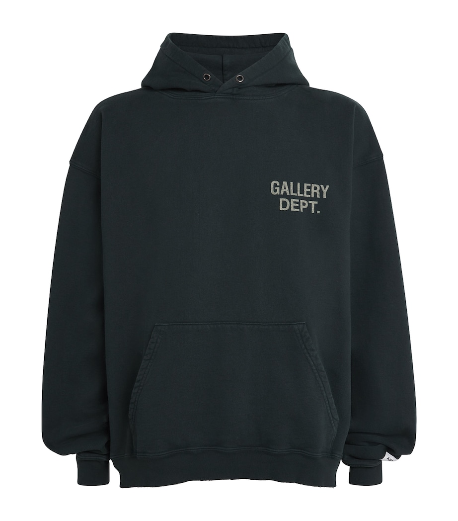 GALLERY DEPT. Mens Cotton Logo 90s Hoodie Vintage Black Image 1