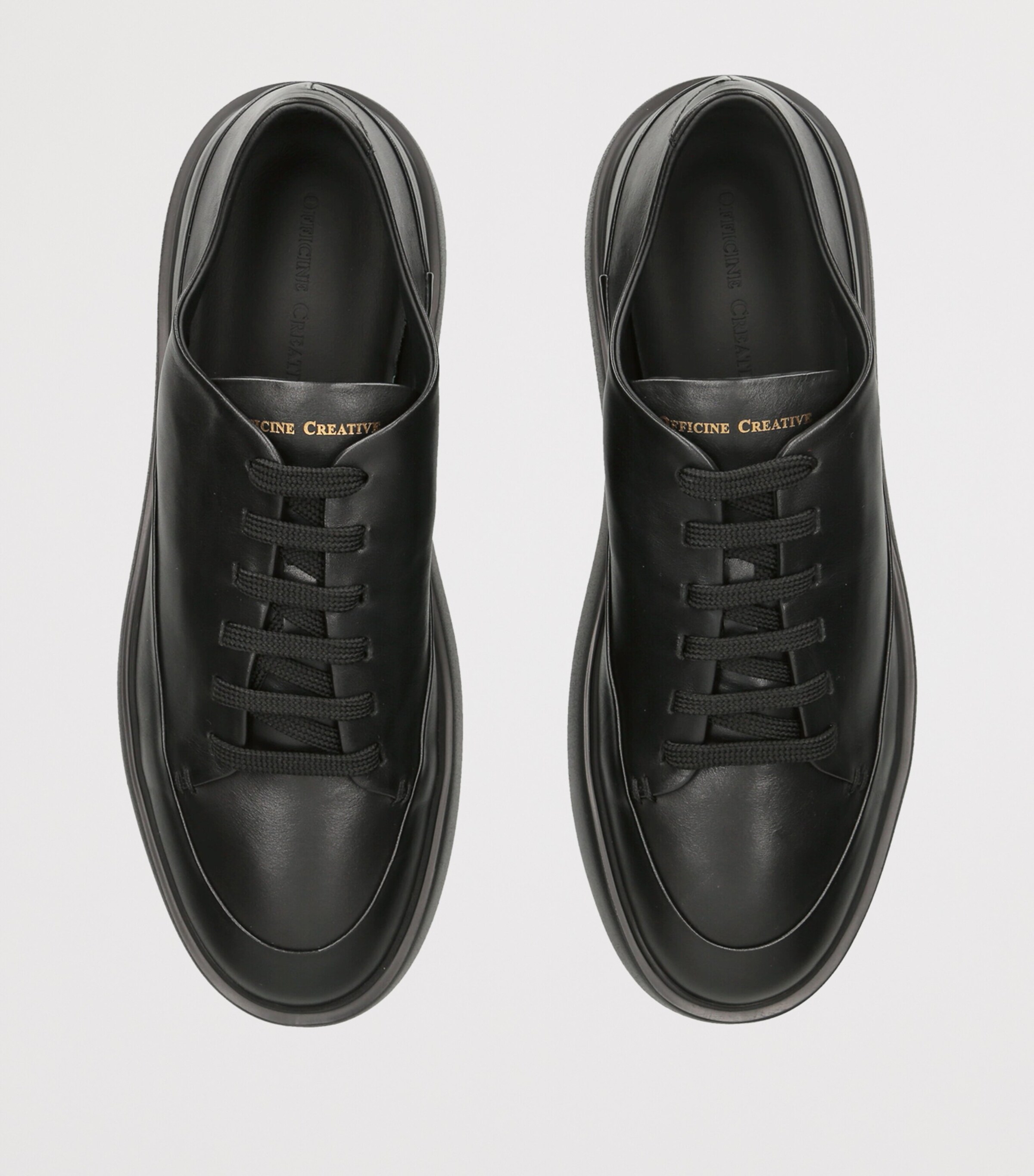 Officine Creative Leather Release Sneakers Black Image 3